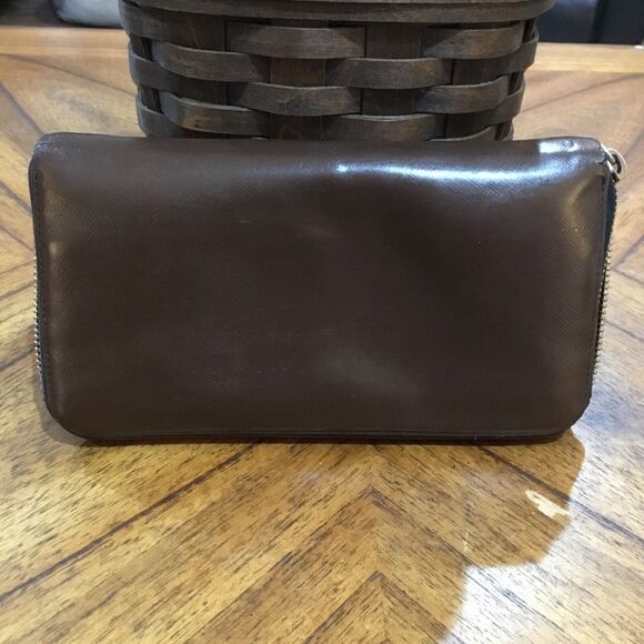Prada Womens Zip Around Logo Leather Continental Wallet *PROJECT * DAMAGED - Picture 5 of 16